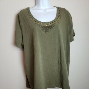 Lane Bryant Womens Top Shirt Green Size  18/20